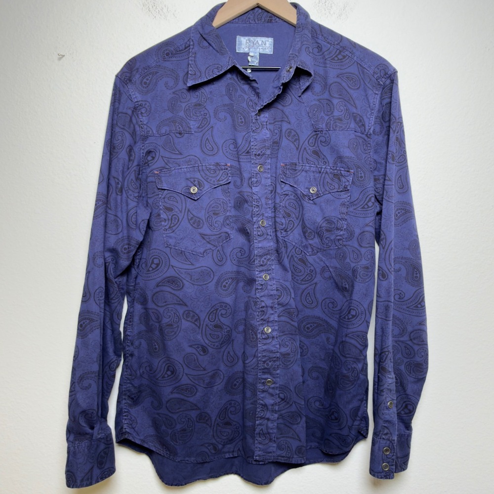 Ryan Michael Men Western Snap Button Down Shirt M… - image 1